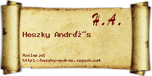 Heszky András névjegykártya